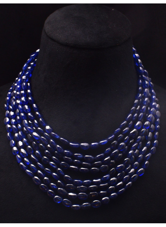 AAA+ Natural Blue Onyx Precious Beads 1304.25ct Marvelous Necklace Jewelry