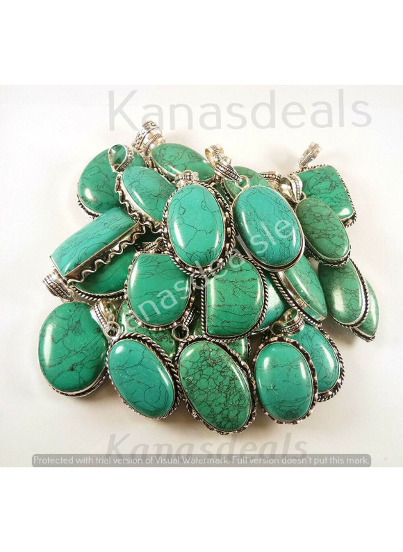 50 PC Malachite Wholesale Lot 925 Sterling Silver Plated Jewelry PGTC-072