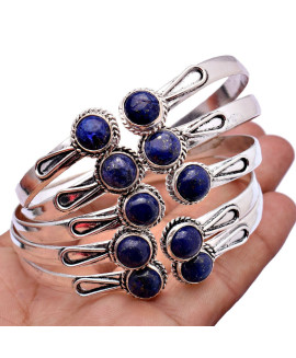 100 PC Lapis Lazuli 925 Sterling Silver Plated Wholesale Lot Bangle G-88 