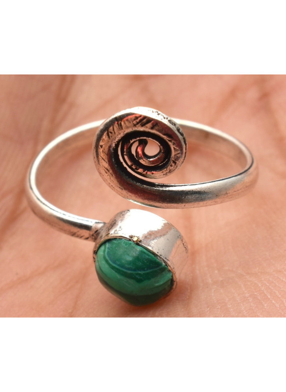 50 PC Malachite Wholesale Lot 925 Sterling Silver Plated Baby Ring Jewelry B-45