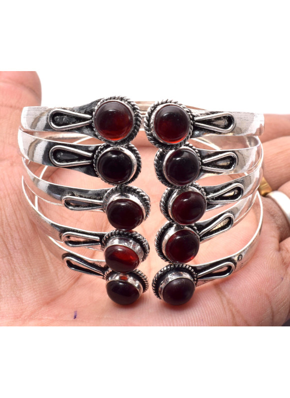 100 PC Garnet 925 Sterling Silver Plated Wholesale Lot Bangle G-86