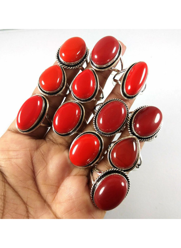 100 PC Coral Wholesale Lot 925 Sterling Silver Plated Jewelry RGTC-051 100 PC Coral Wholesale Lot 925 Sterling Silver Plated Jewelry RGTC-051