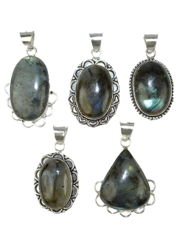 100 PC Labradorite Wholesale Lot 925 Sterling Silver Plated Jewelry PGTC-090